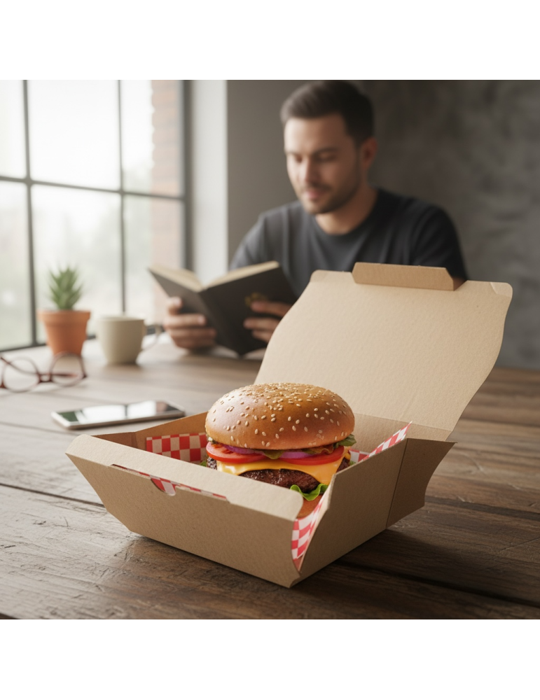 Caja De Cartón Para Hamburguesa