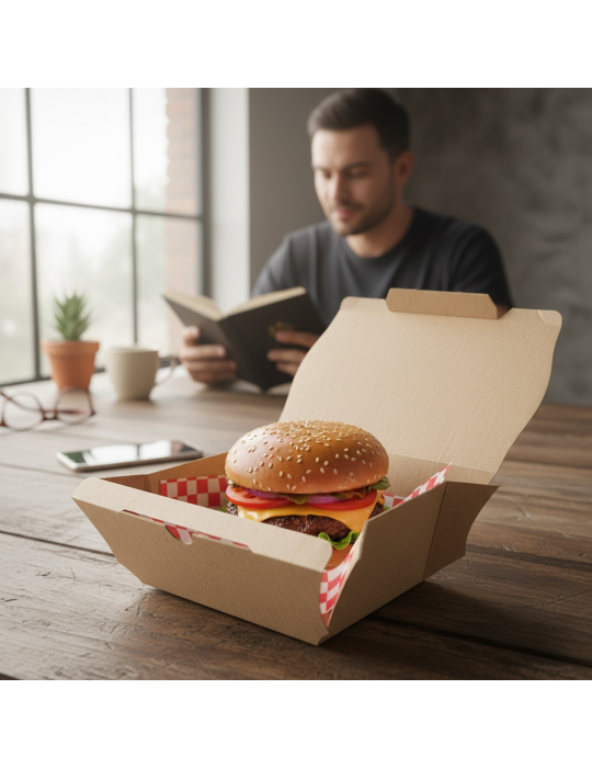Caja De Cartón Para Hamburguesa
