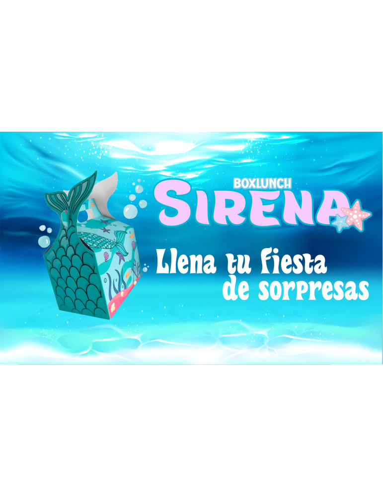 Caja Tipo Box Lunch Sirenita
