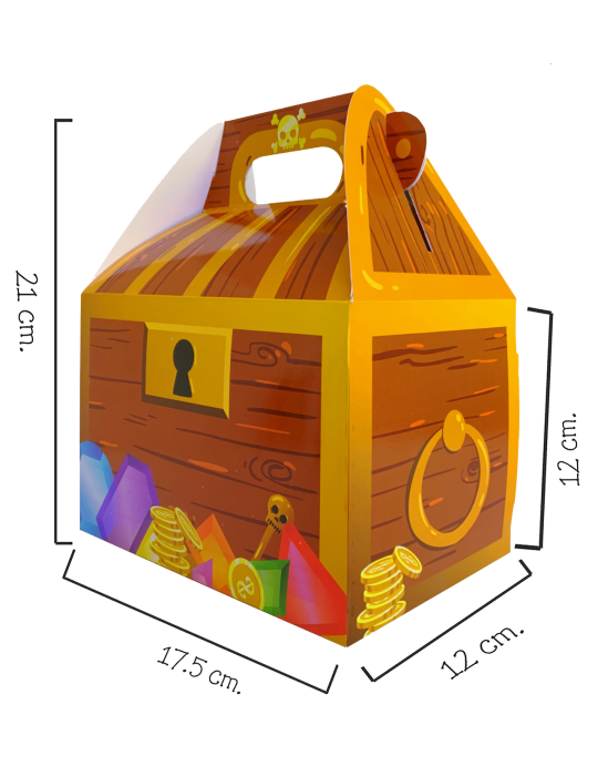 Caja Tipo Box Lunch Cofre Del Tesoro