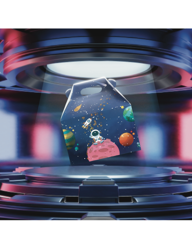 Caja Tipo Box Lunch Viaje Espacial