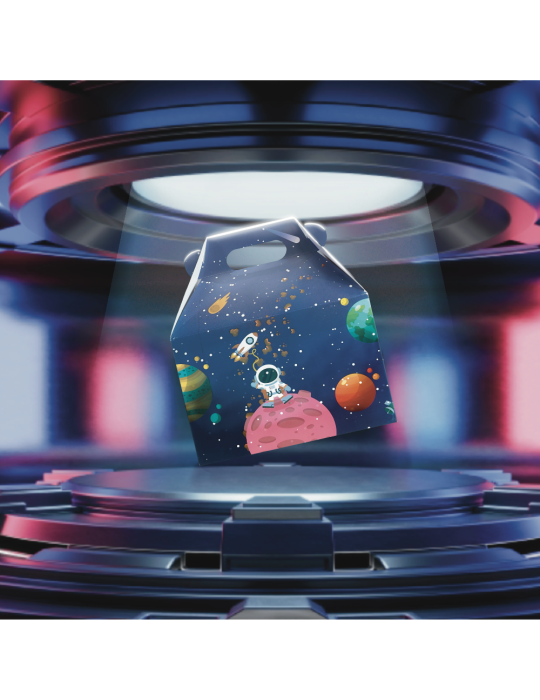 Caja Tipo Box Lunch Viaje Espacial