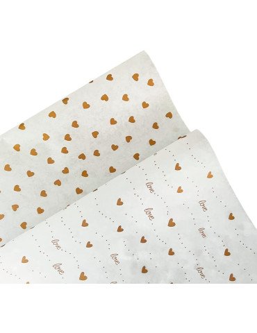 Papel Seda Para Envoltura Diseños Corazones (100 Pzs) 2