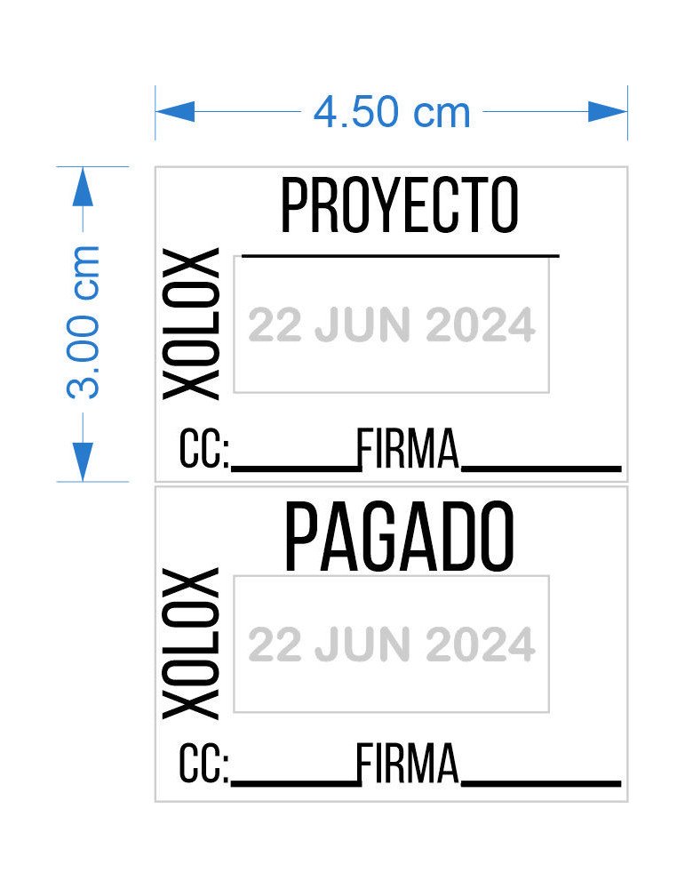 Sello Fechador (2x3cm) Autoentintable Personalizado